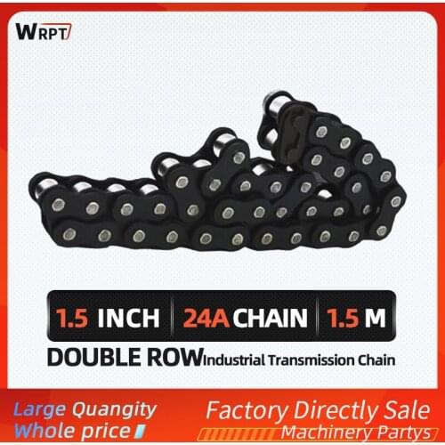 1PC 1.5Inch 24A Double Row, sturdy and durable Industrial Chain Drive Chain steel short pitch roller chain