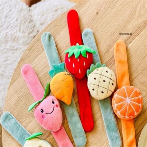 1X Random Design , Fruit , Animal Plush Stuffed Toy For Kids Hand Belt Decoration