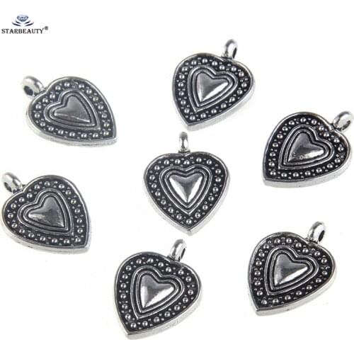 Starbeauty 10pc Rivet Multi Heart Jewelry Accessories Alloy Bracelet Keychain Component Body Jewelry Findings Ear Piercing Parts