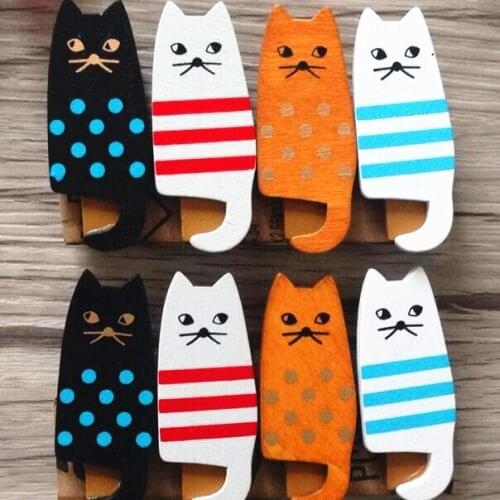 15packs/lot Highquality New Vintage Lovely Stationery Clothespin And Funny Cat Memo Paper Clips Cartoon Paper Clip