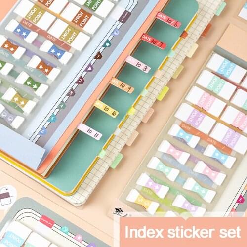 155 Sheets Macaron Series Self Adhesive Memo Sticker Pad Sticky Notes Bookmark Marker Memo Sticker Paper Student Office Supplies