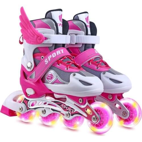 2021 COZOK Childrens Roller Skates Flashing Roller Skates Adult Roller Skates With Adjustable Size