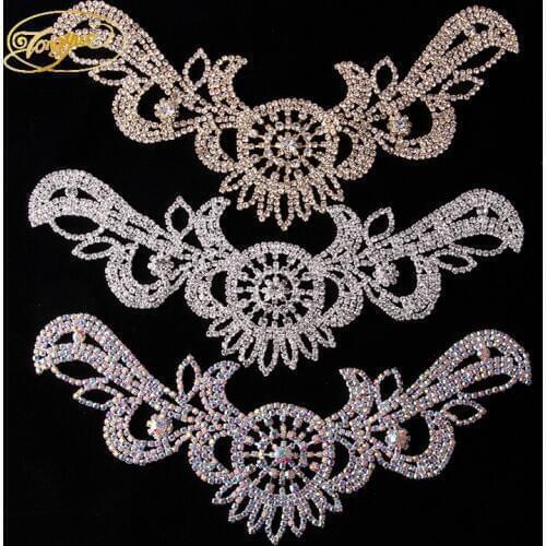 24.2 * 8.6 cm Gorgeous Rhinestones Decals Crafts Sewn Repair Crystal Rhinestones Wedding Dress Decoration