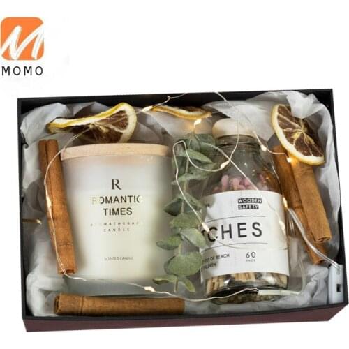 Niche Fragrance Gift Aromatherapy Candle Gift Box Set for Girls Birthday Dried Flower Decoration