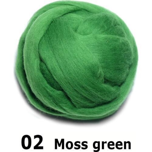 Free shipping handmade Wool Felt for felting 50g Moss green Perfect in Needle Felt 02