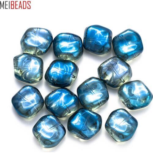 MEIBEADS 10pcs/lot 17*17 mm Colorful Crystal Irregular Square Shape Beads For Accessories Bracelet DIY Jewelry Making EY6069