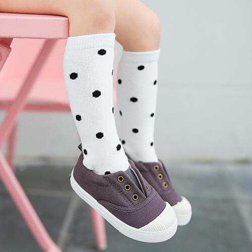 Dots pattern Black White Baby Girls Knee Socks 2017 New Arrivals Childrens Socks Cute Long Cotton Kids boy meias school sock