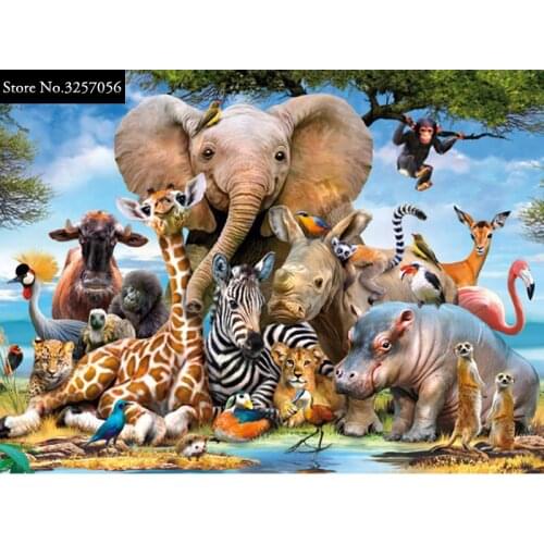 DIY 5D Diamond Painting Cross Stitch Elephant Animals World Needlework Rhinestone Mosaic Diamond Embroidery New Year Decoration
