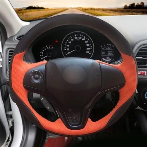 DIY Anti-Slip Wear-Resistant Steering Wheel Cover For Honda Jazz HR-V City Fit 2015 -2020 Car Interior Decoration