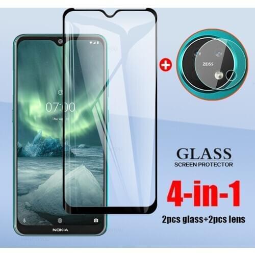 4 In 1 For Nokia 6.2 7.2 Full Cover Tempered Glass For Nokia6.2 Nokia7.2 Camera Lens Screen Protector Glass