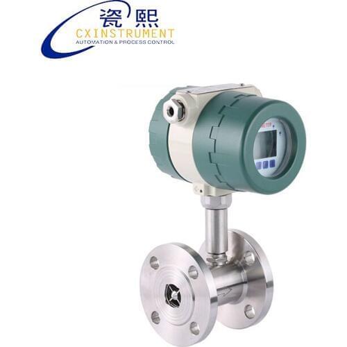 DN65 Liquid turbine flow meter LCD display without output, battery powered water flow meter,flange connection