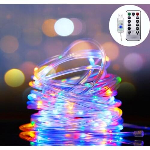 50/100/200LED Rope Fairy String Light USB Powered 8 Modes Dimming Timer Waterproof IP65 For Garden Patio Christmas Bedroom Decor