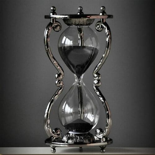 HQ 12 Constellations Zodiac BLACK SAND Fixed Sand Glass Sand Timer Clock Hourglass Home Office Decoration Tableware Gift