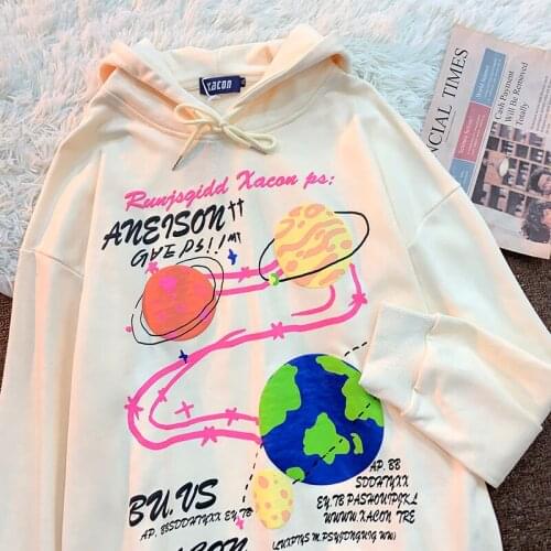 Harajuku Hip Hop Graphic Hoodie Letter Printing Swearshirt Oversized Clothes for Teens 2021 Autumn New Fashion Tops Streetwear