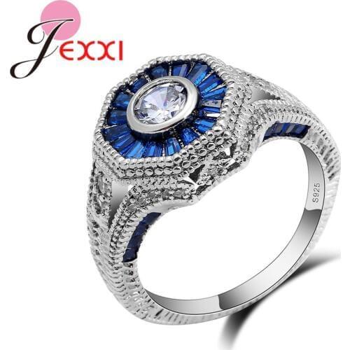 Big Promotion Premium Quality 925 Silver Jewelry Crystal Ring for Women Man Christmas Gift Size 6/7/8/9/10