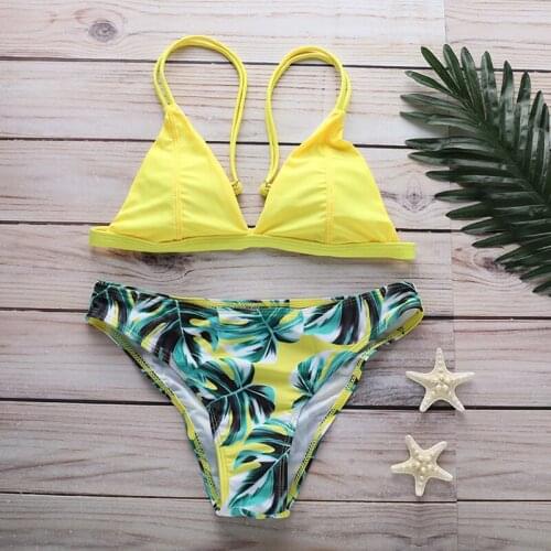 Sunflower Printed Bikini Set Sexy Swimwear Women 2021 Mujer Push Up Padded Biquini Bathers Bandage Bathing Suit Swimsuit Bikini