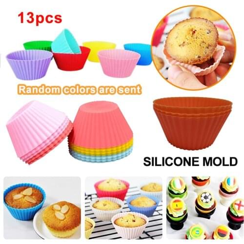 Round Soft Silicone Cake Muffin Chocolate Cupcake Liner Baking Cup Mold Kitchen Baking Tool Random Color