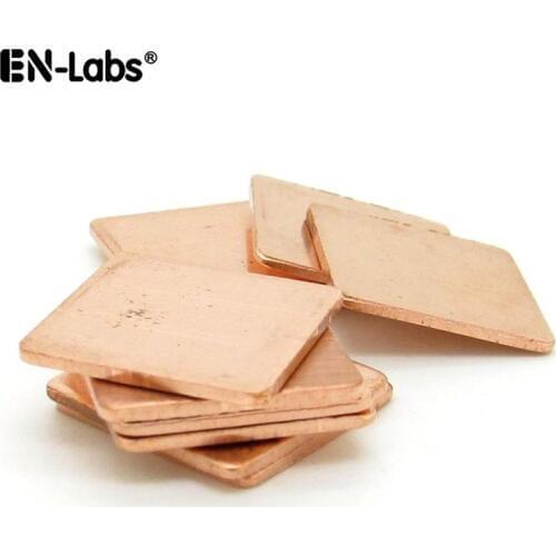 15x15mm Copper Heatsink Thermal Pads,Plate Copper Laptop RAM CPU GPU Memory IC Chipset Cooling Radiator 0.1mm 0.5mm 0.8mm 10pcs