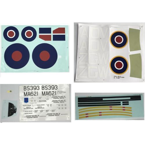 Decal Set for Freewing Flight Line 1.6m Spitfire rc plane model