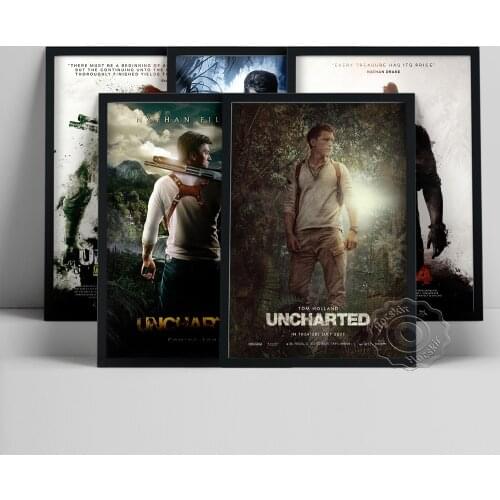 Uncharted Classic Game Poster, Uncharted 4 Video Game Wall Picture, Action Adventure Role Wall Stickers, Kids Bedroom Wall Decor
