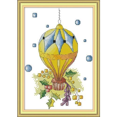 NKF Hot Air Balloon Counted Cross Stitch Patterns 11CT 14CT Chinese Cross Stitch Kits for Embroidery Home Decor
