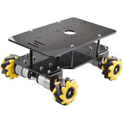 New 5KG Load Mecanum Wheel Robot Car Chassis Kit with DC Hall Encoder Motor for ROS Arduino Raspberry Pi STM32 DIY STEM Toy Part