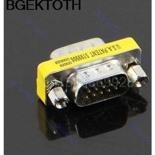 20 pcs/lot New VGA HD15 Male to Male M/M Mini Gender Changer Converter Adapter