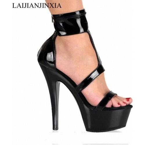 LAIJIANJINXIA Summer Womens Sexy Platform High heel Shoes 15cm pole dancing Sandals 6 inch Exotic Dancer shoes Wholesale