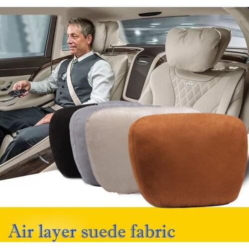 High Grade Suede Car Seat Headrest Maybach Design S Class Car Neck Seat Comfortable Soft Cushion Breathable Covers Interior