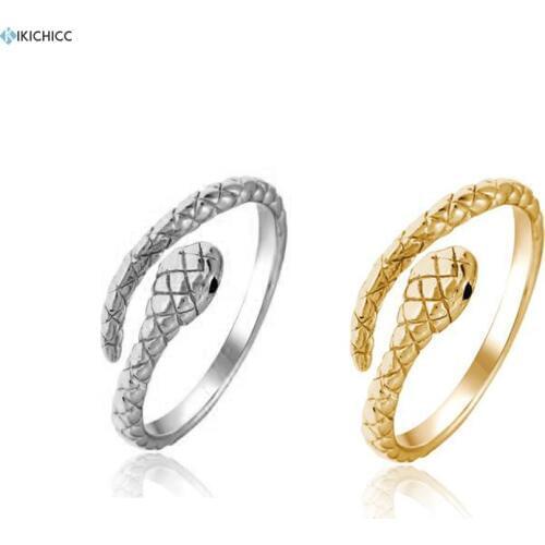 Kikichicc 925 Sterling Silver Snake Simple Slim Adjustable Ring Women Rock Punk Classic Luxury Special Jewelry In Statement