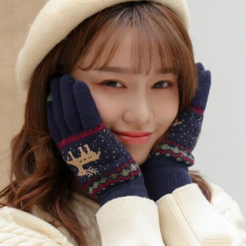 2019 winter new thick wool points refers to warm gloves touch screen slip cute fashion knit winter gloves women