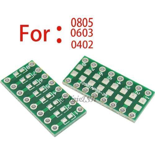 10pcs 0805 0603 0402 to DIP PCB Transfer Board DIP Pin Board Pitch Adapter keysets