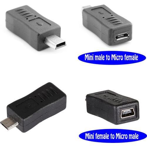 10pcs/lot Micro USB to Mini USB 5 Pin Adapter Charger Connector Converter Adaptor Jack For PC Phone Cables Mini USB to Micro USB
