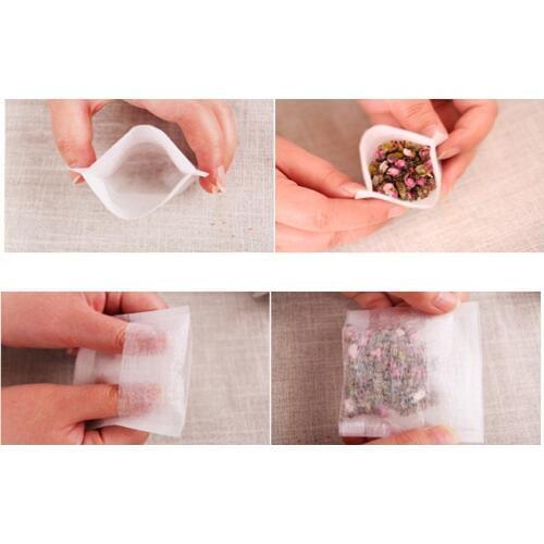 100pcs/lot Corn Fiber Tea Filter Bags New PLA Biodegraded Tea Filters Fold Close Tea bag