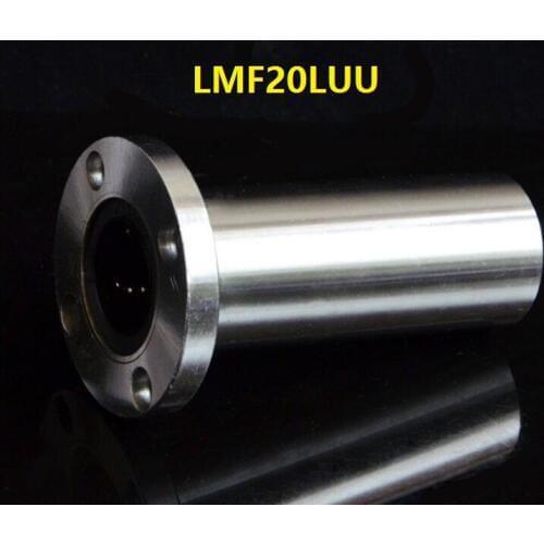 100pcs/lot LMF20LUU 20mm 20*32*80mm long type round Flange linear ball motion bearings bushing