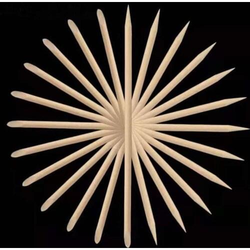 100Pcs Orange Wooden Stick Cuticle Pusher Remover Rhinestone Dotting Removal Manicure Pedicure Care Nail Art Tools