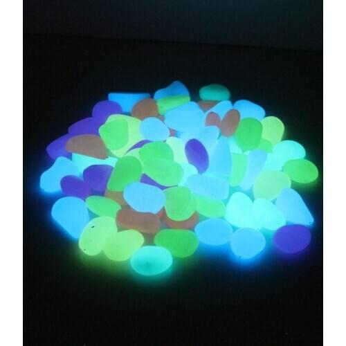 100Pcs Garden Luminous Glowing Stone Pebble Glow in the Dark Garden Glow Stones Rocks for Walkways Garden Path Patio Lawn Decor