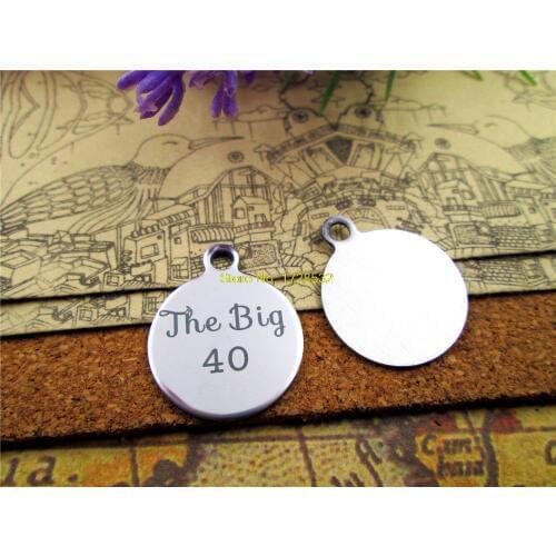 20pcs--stainless steel charms"The Big 40" 5 style for choosing DIY Charms Pendants