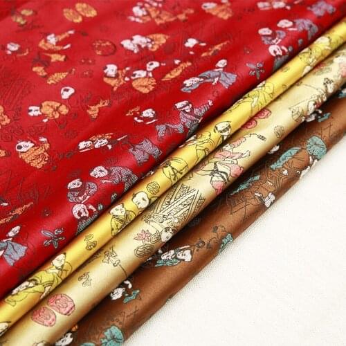 50*75 cm imitation silk satin attire fabric brocade pattern clothing fabrics for sewing cheongsam cushion DIY design meterial