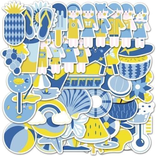 50 PCS Summer Fresh Stickers Children Backpack Motorcycle Bicycle Bumper Fridge Skateboard DIY Cute Waterproof Graffiti Sticker