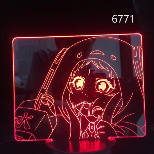 Anime Kakegurui Compulsive Gambler Runa Yomozuki 3d LED Lamp for Bedroom Decorative Night Light Kids Room Manga Light