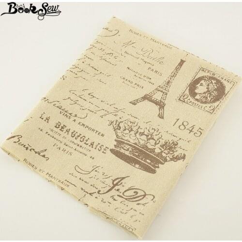 Booksew Home Textile Cotton Linen Fabric Towers Words Style Sewing Tissu Tablecloth Pillow Bag Curtain Cushion Decoration Zakka