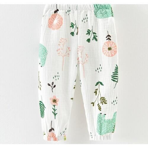 Unisex Cartoon Print Anti-mosquito Trousers, Summer Baby Elastic Waist Bloomers Loose Pants