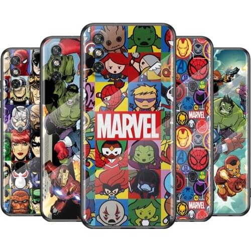 Marvel Anime Superhero For Huawei Y6 Y7 Y9 Y5P Y6P Y8S Y8P Y9A P Smart Z 2019 2020 2021Tempered Glass Cover Phone Case
