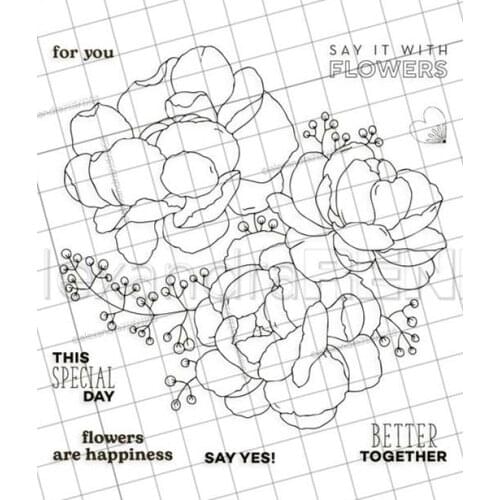 Flower stamps Clear Stamp for Scrapbooking Transparent Silicone Rubber DIY Photo Album Decor 0774
