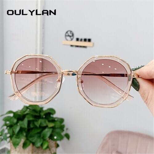 Oulylan Irregular Round Sunglasses Kids Cute Gradient Pink Sun Glasses Girls Children Beach Shades Sunglass