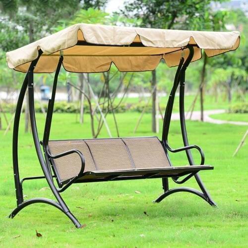 Hawaii Durable iron 3 person canopy garden swing Chair hammock swing outdoor furniture seat bench