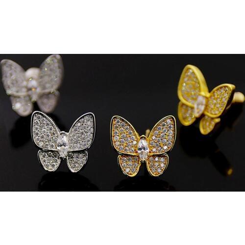 Hot Sale Full Crystal Gold Color / Silver Color Butterfly Earrings