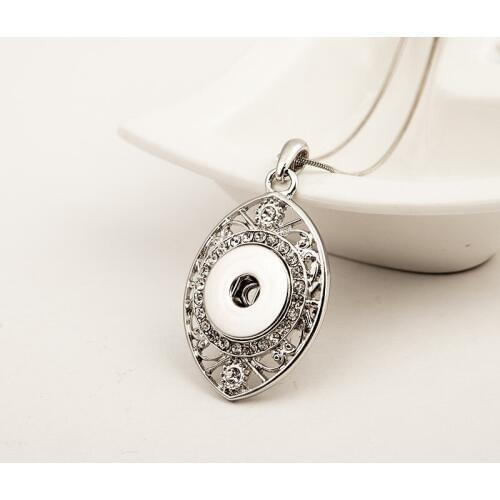 Water Drop 156 Carvings Snap Buttons Necklaces & Pendants Silver Plated Statement Necklace For Women DIY Jewelry gift