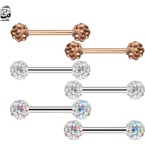 New Fashion 2 pcs/lot Product 316L Surgical Steel Clear Crystal Sexy Sex Zircon Nipple Ring Barbells Body Piercing Jewelry